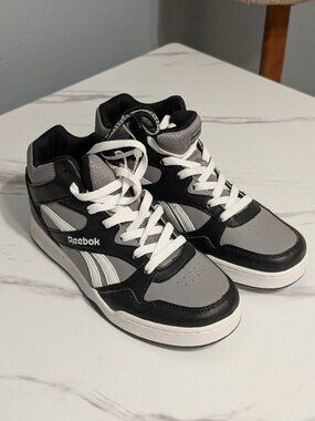 Reebok BB4500 Hi 2 High Top Sneakers Black Grey Youth 6